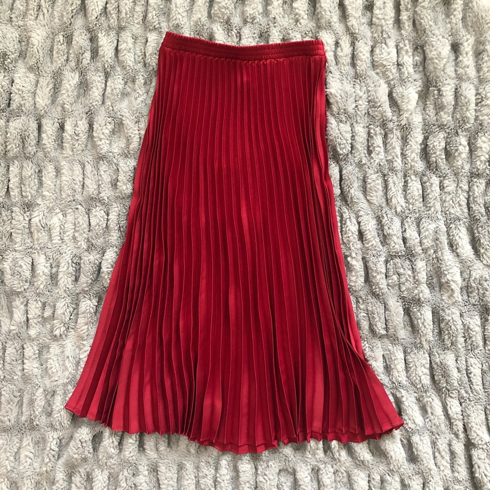 A New Day Red pleated skirt.